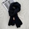 Fashion Cashmere Scarf Winter Warm Thick Comfortable Velvet Convenient Scarf Outdoor Keep Warm Solid Color Simple Scarf