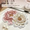French-Style Light Luxury Bathroom Floor Mat, Water-Absorbent, Non-Slip, Quick-Drying Foot Mat, Stain-Resistant Toilet Door Mat, Floral Design