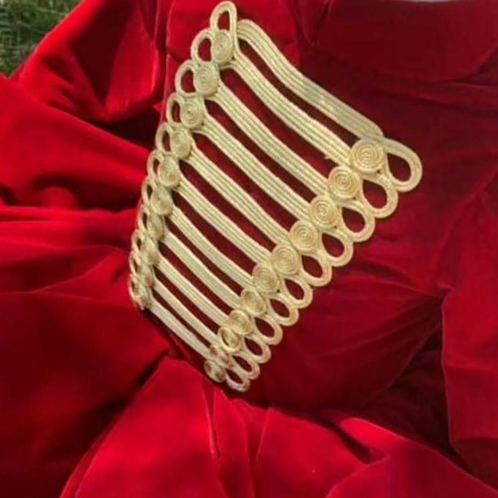 Large Size Clothing Applique Gold Cord Clothing Applique Patches Neckline Embellishment