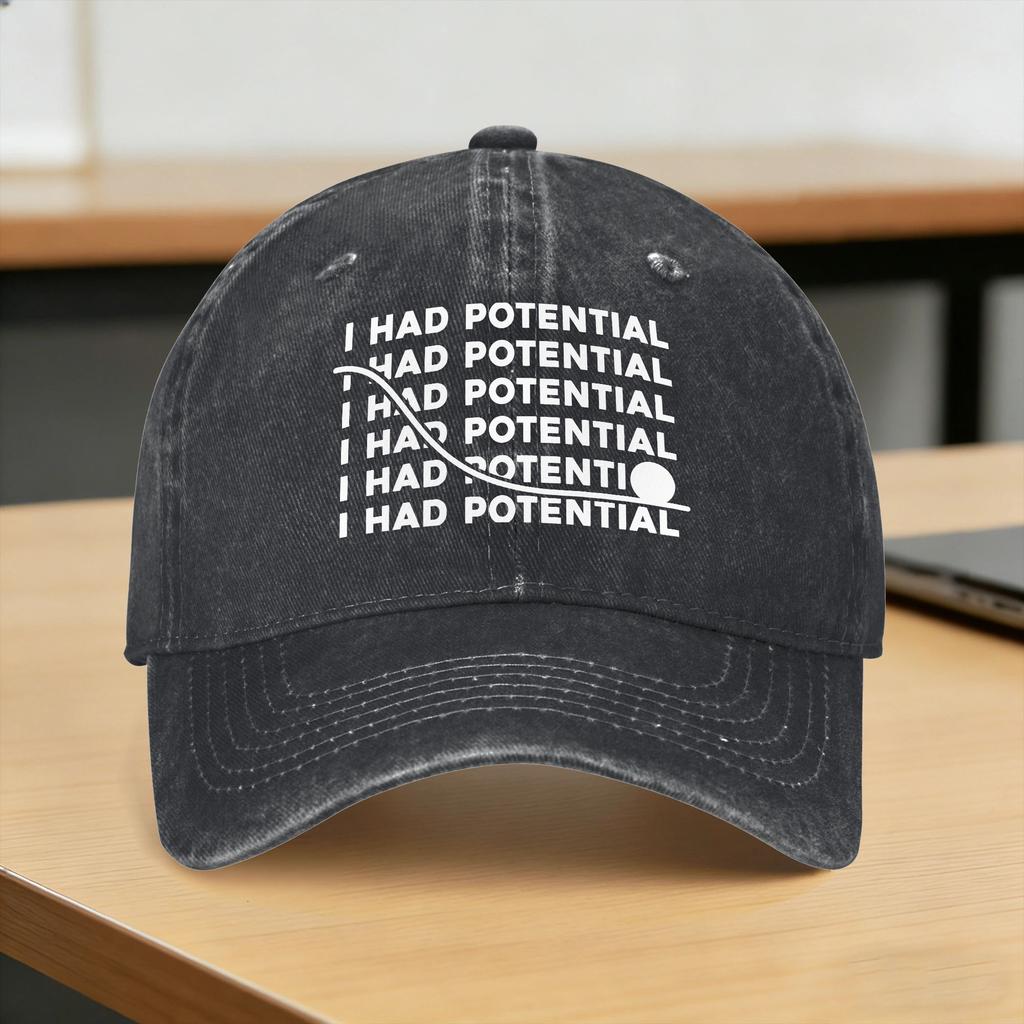 I Had Potential Casual Baseball Cap For Couple Women Summer  Tennis Skate Hip Hop Hats Vintage High Quality Snapback Cap