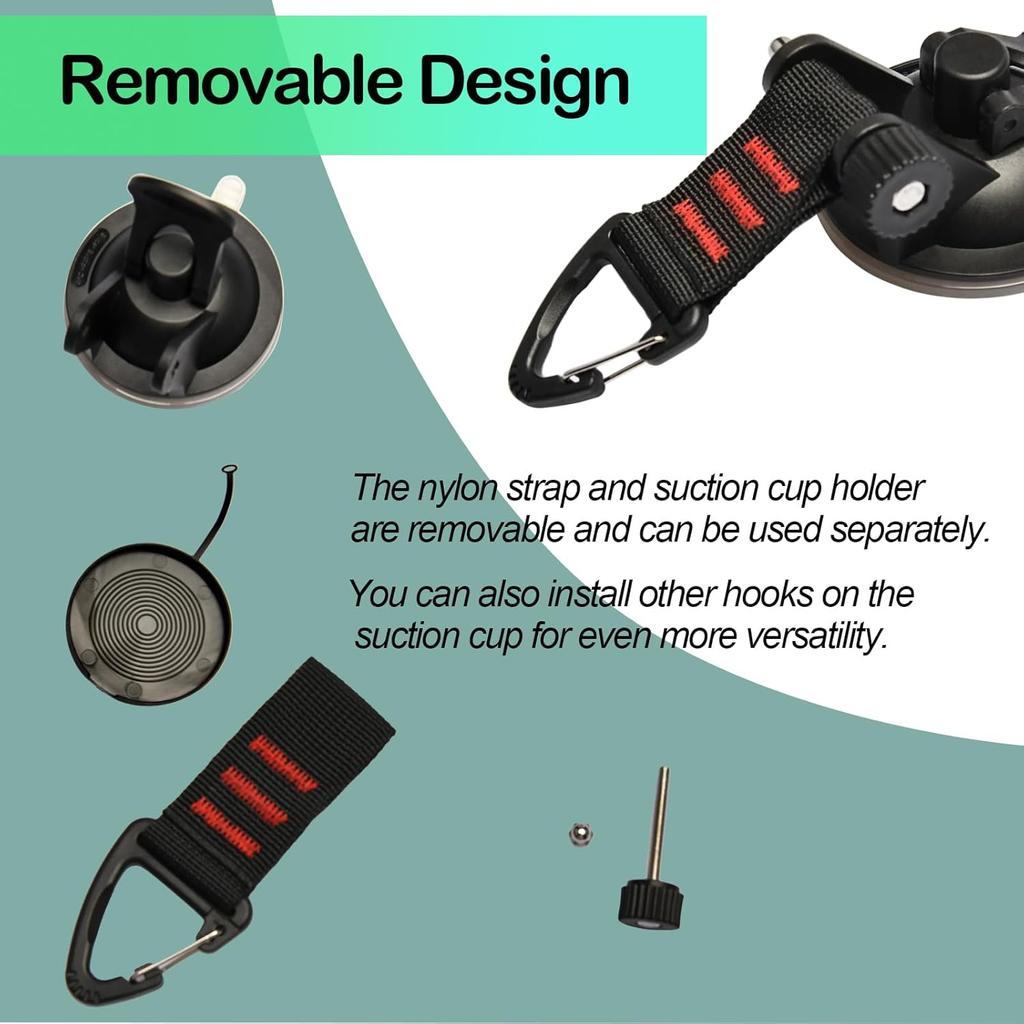 4Pcs Heavy Duty Suction Cup With Security Hooks - Outdoor Strong Suction Cups Multipurpose Car Camping Accessories Suction Cup Anchor For Car Awning