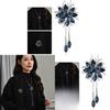 Flower Pendant Long Necklace With Silver Alloy Chain For Winter Fashion Women