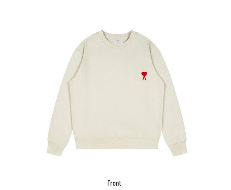 Bluza z kapturem AMI&EANM dla mężczyzn, okrągły dekolt, haftowana - Codzienna, Modna, Długi rękaw na wiosnę i jesień