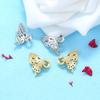 ZHUKOU Butterfly Wings 3D Zirconia Pearl Spacer Handmade DIY Bracelet Necklace Accessories: VZ407B