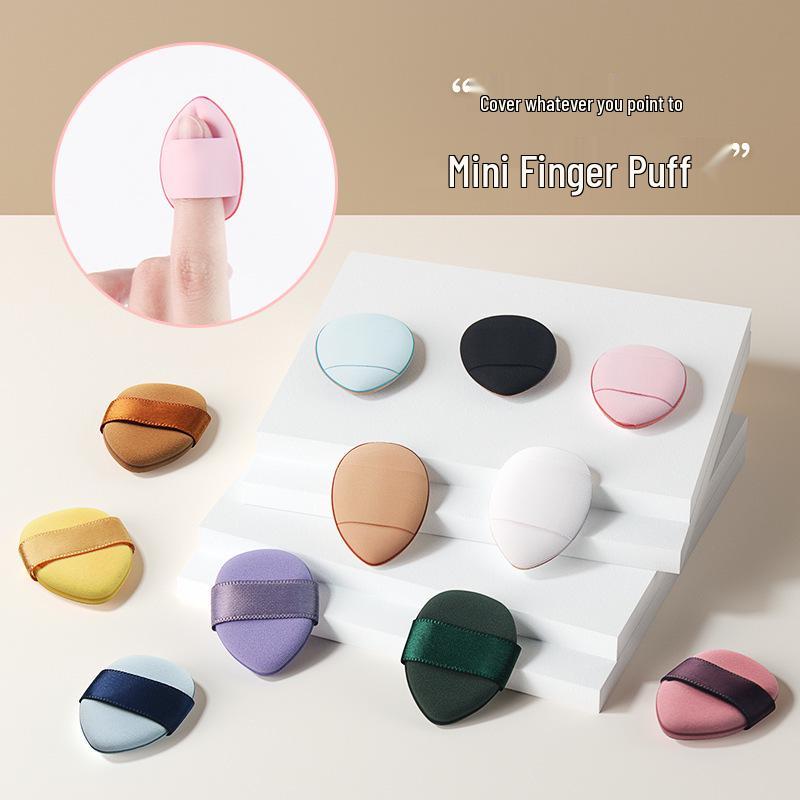 Mini Thumb Liquid Cushion Puff - Finger Foundation Makeup Sponge for Wet & Dry Use with Free Gift