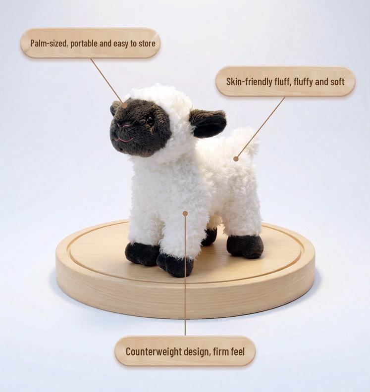 Adorable White Sheep Plush Toy - Standing & Lying Poses - Perfect for Children's Gifts & Desktop Decor