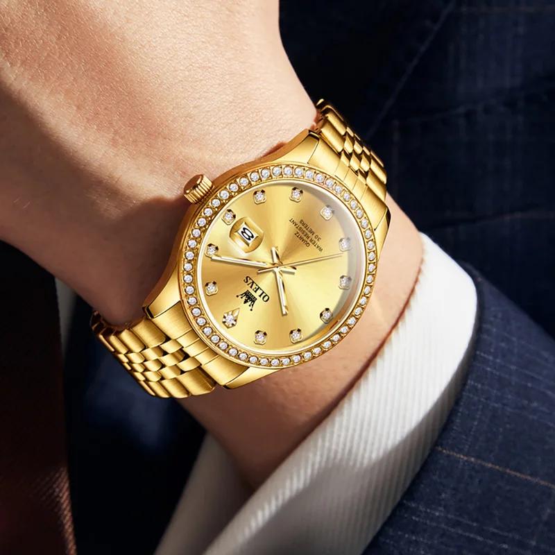 OLEVS Herrenuhr Original Luxus Klassisch Quarz Armbanduhr Uhr für Mann Wasserdicht Leuchtend Datum Herrenuhr
