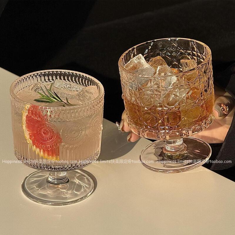 Retro Sunflower Embossed Glass Cup