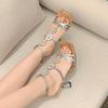 Wind Fairy Rhinestone Straps Vacation Wind Bohemian with Skirt High Heels Sandals