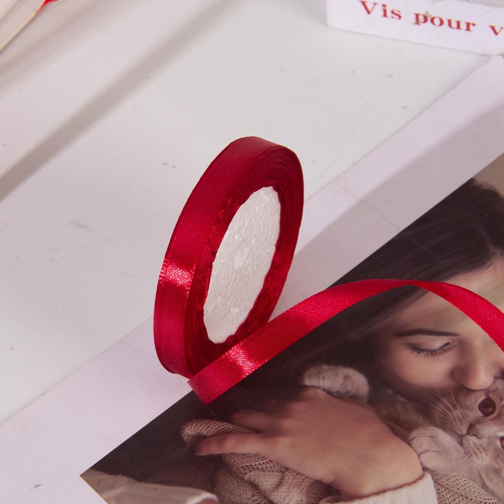 Burgundy Satin Ribbon: Chinese Red Polyester, 0.3-8cm for Festive Wedding Room Decorations