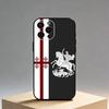 Custodia per Telefono Bandiera della Georgia Per iPhone17,16,15,14,13,12 Plus,Max Copertura Nera in Morbido Silicone