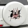 3D Dog Crack Sticker PVC Plastic Sticker Car Window Decal Laptop Funny Decals