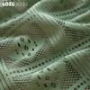 1PC LOZUJOJU 10-20% Blackout French Retro Solid Color Hollow Square Grid Fringe Curtain for Living Room Bedroom Balcony Home Decor