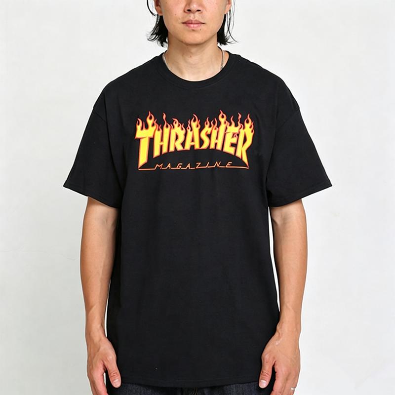2013 Summer Thrasher Skateboard Magazine Letter Print T-Shirt Men Women Oversized Cotton Short Sleeve Casual Streetwear Tee Top
