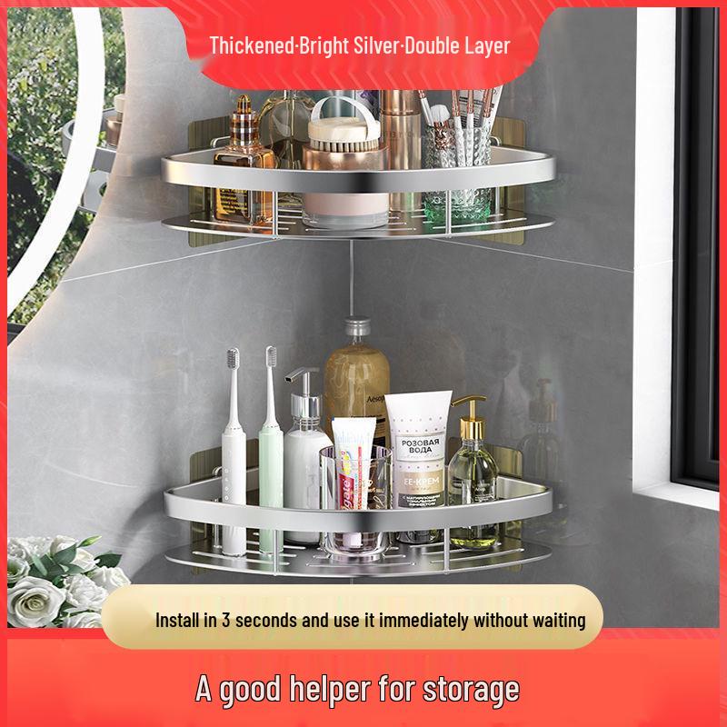 Wall-Mounted Corner Shelf: Space Aluminum Bathroom Storage Rack