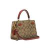 New COACH Lane Canvas With Leather Handbag Shoulder Bag Crossbody Bag Women's Khaki & White C8318-IMLOT