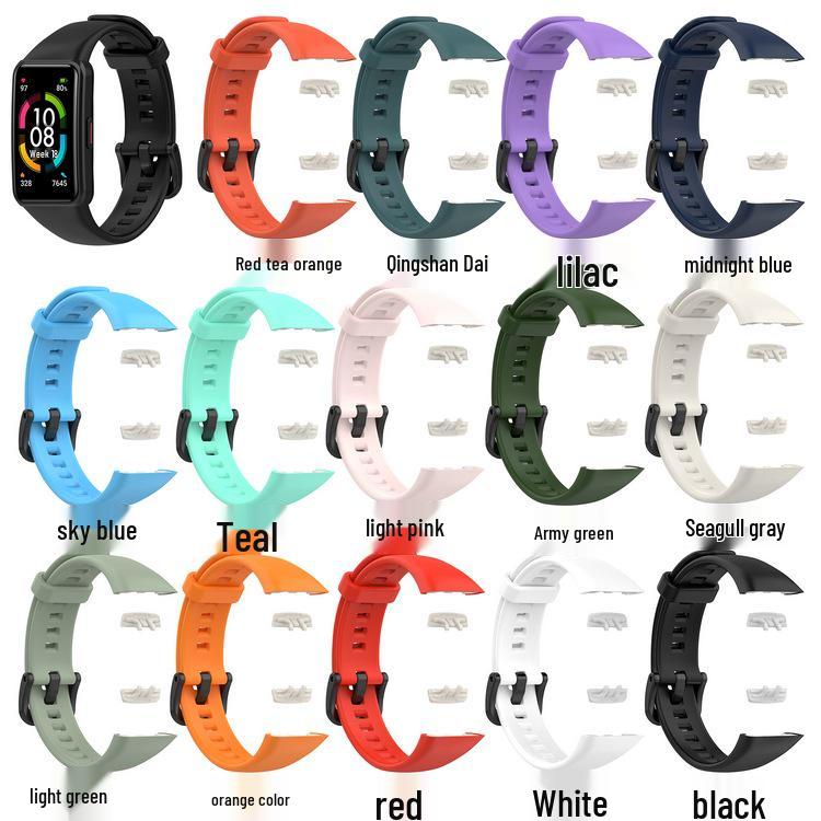 Pulseira de Substituição de Borracha TPU Huawei e Honor Band 6 com Pulseira Protetora (Sem Protetor de Tela Incluído)