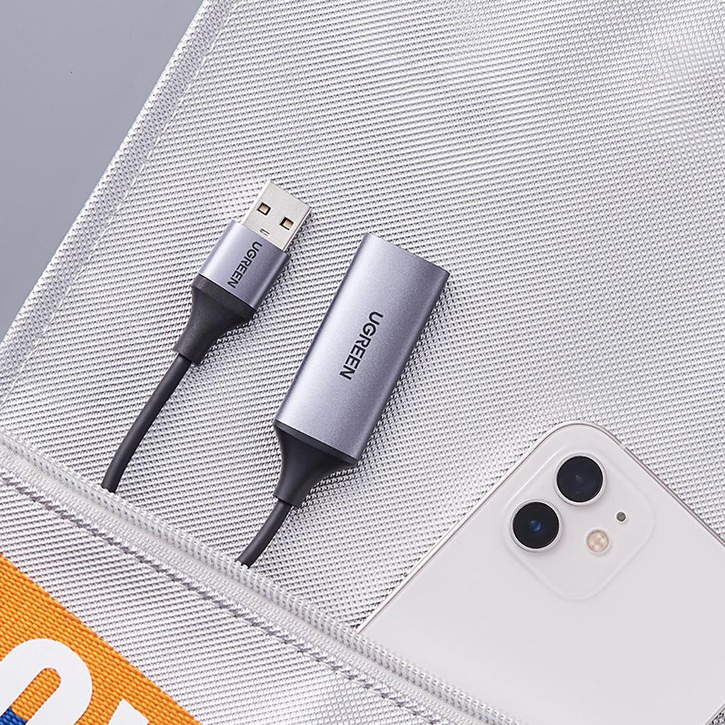 Ugreen CM489 HDMI Female to USB-A/USB-C Male Adapter, Gray