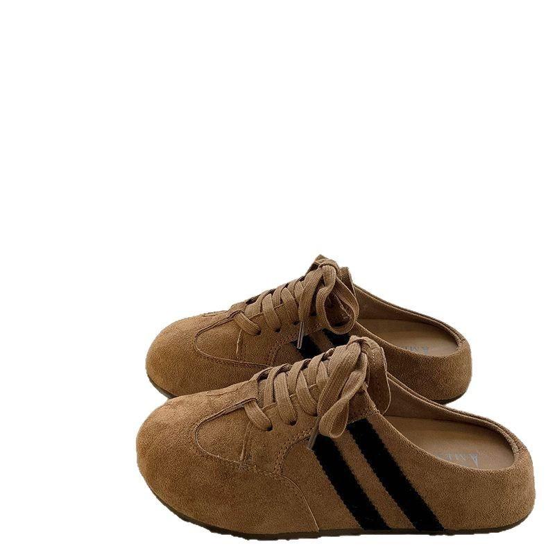 Retro bag head half slippers spring and summer new soft sole not tired feet sandals baseball color matching shoes