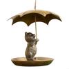 Rust Resistant Hanging Bird Feeder Animal Design With Umbrella Top Large Capacity Container For Backyard Wildlife