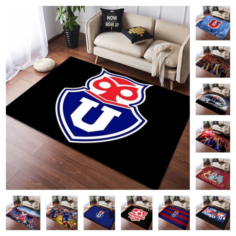 Universidad de Chile Football Club Badge Print Anti-slip Area Rug Black Background Living Room Bedroom Decor Floor Mat For Sports Fans