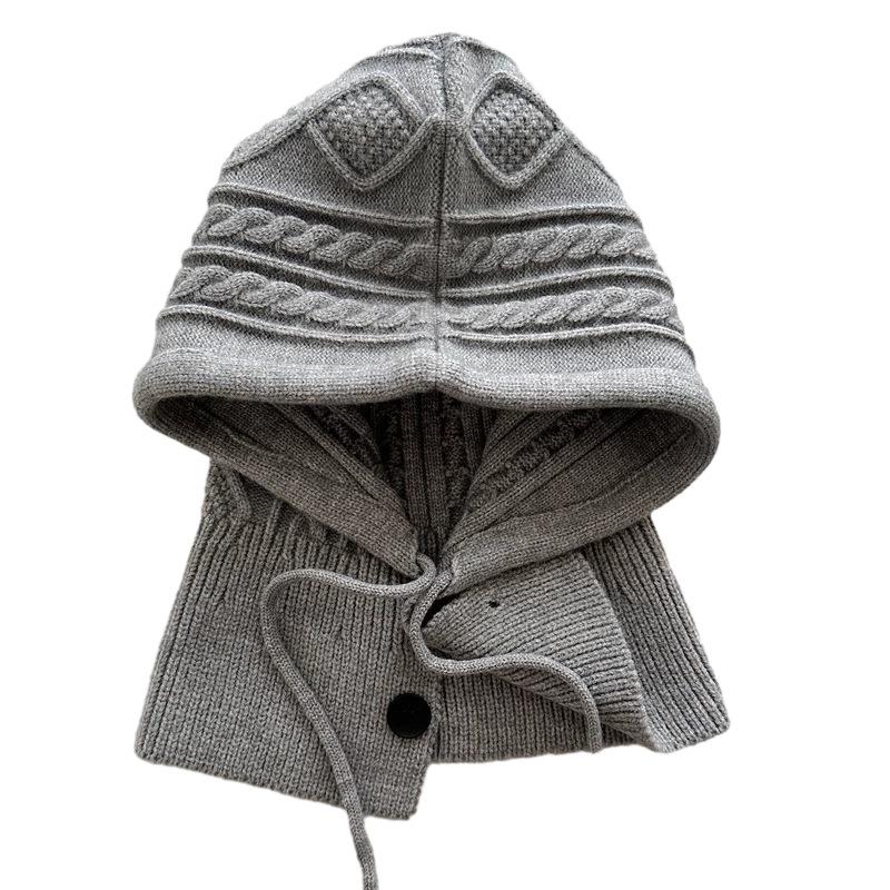 New Winter Hat for Women Korean Fashion Autumn and Winter Red Knitted Hat Fashionable and Versatile Warm Head Wool Hat Ear Protection
