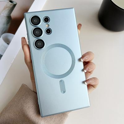 Vhodné pro Samsung S24ultra Tekuté Pouzdro na Mobil S23ultra Note20 Ultra Magnetické Silikonové Pouzdro Bezdrátové