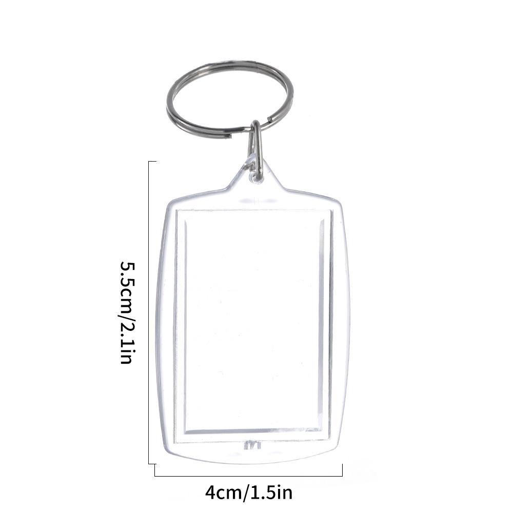 5/50Pcs Transparent Photo Frame Keychain Tassels Snap-In Custom Insert Photo Acrylic Blank Keyring Clear Blank Picture Pendant