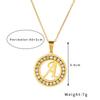 New  Initial Letter Name Pendant Female Gold Color Stainless Steel A-Z Alphabet Round Necklace for Women Jewelry Gift