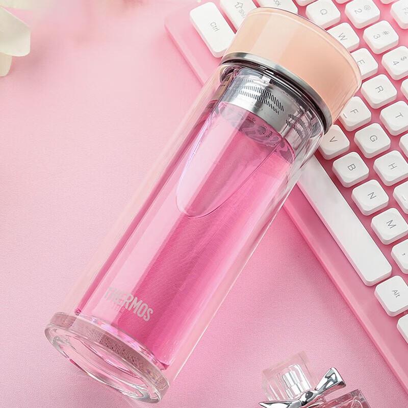 THERMOS Double Wall Glass Tea Infuser Bottle 300ml