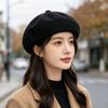 Womens Wool Blend Beret Hat Vintage Style Artist Cap Slim Face Look Mushroom All Season