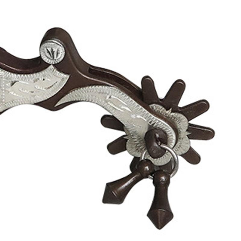 Western Horse Horsemanship Spurs Solid Metal Antique Styles Spurs Decorative German Silver Plated Bronze Spurs