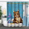 Funny Cats Shower Curtain Cats Riding Boat Cool Cute Cats Dogs Flowers Summer Bathroom Decoration Polyester Bath Curtains