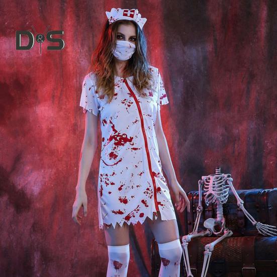 Halloween horror sangue enfermeira traje feminino masculino médico traje casal férias terror cosplay halloween role play traje