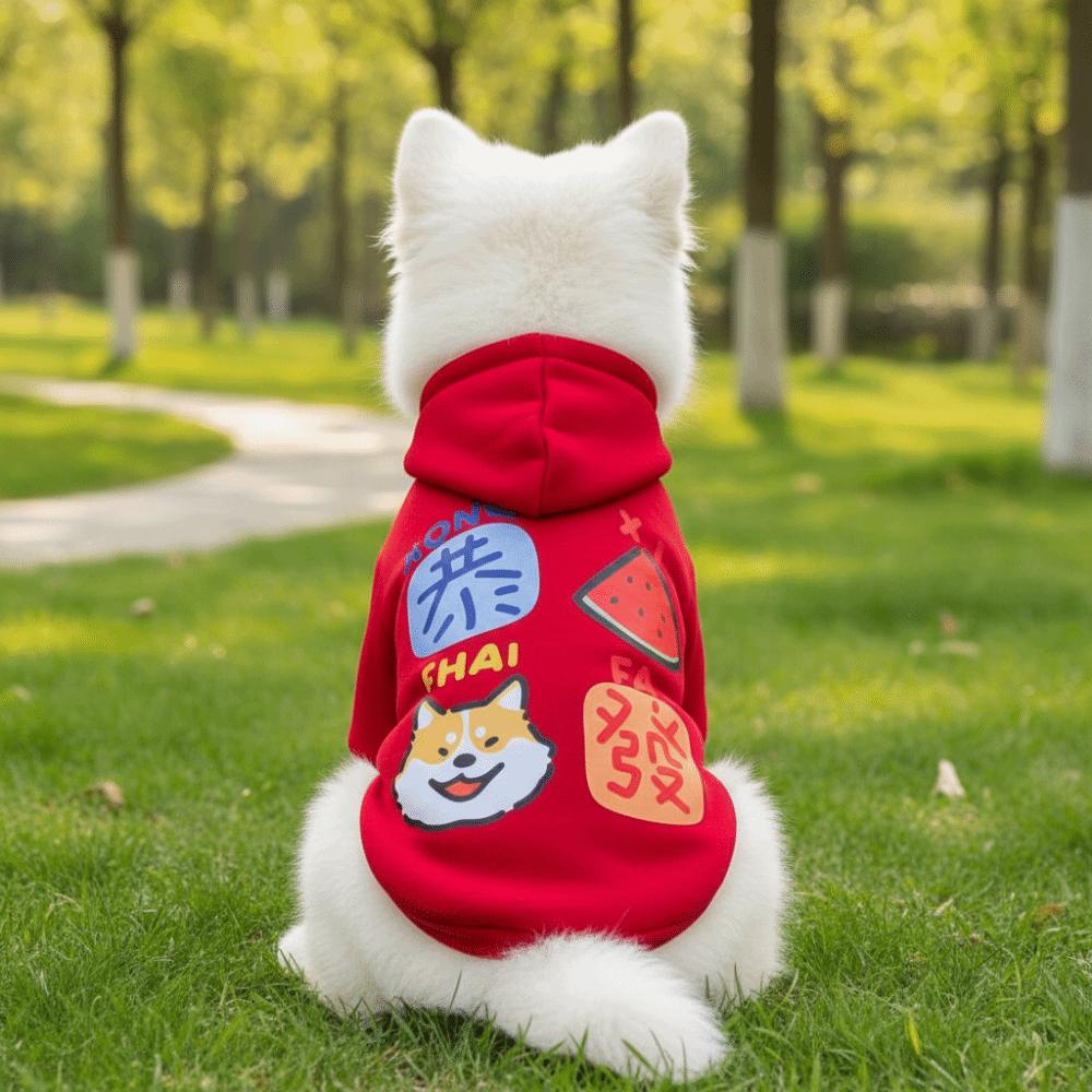 Warm Dog Sweatshirt Soft Puppy Pullover Puppy Costume Pet Dog Hoodies New Year Celebration