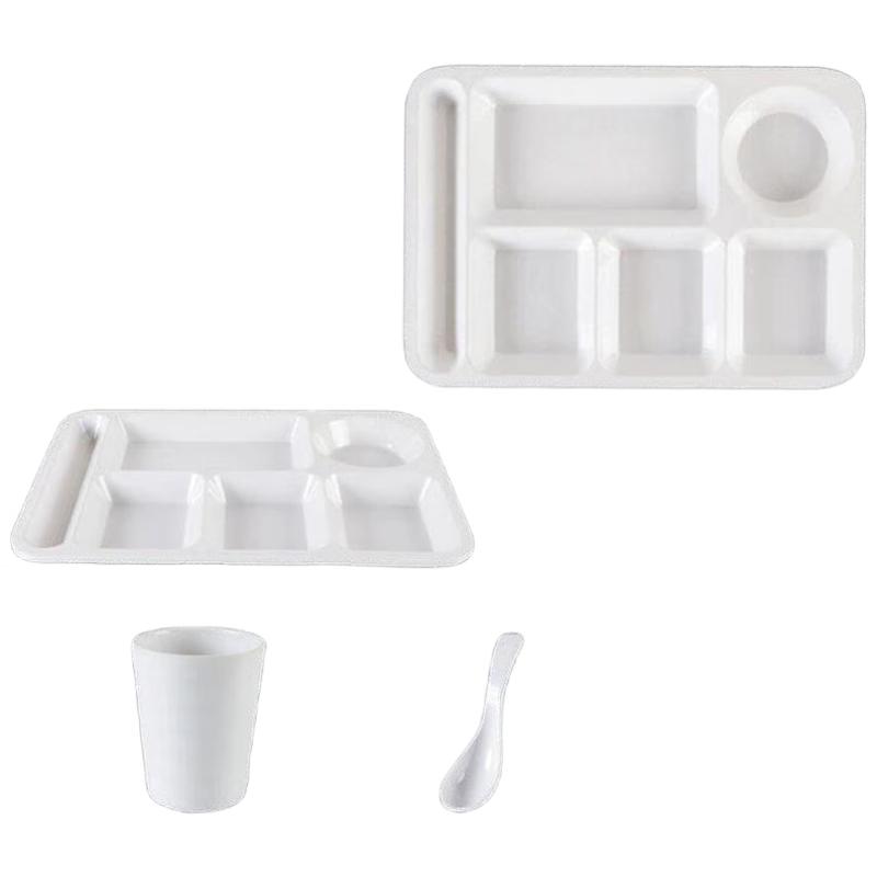 Huihuang White Melamine 4-Piece Tableware Set