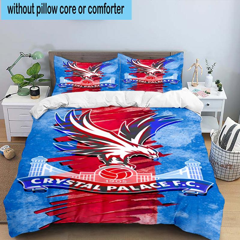 3pcs Crystal Fc Crest Printed Bedding Set Duvet Cover Closure Includes 1 Duvet Cover & 2 Pillowcases Bedding Sets Home Decor Gifts