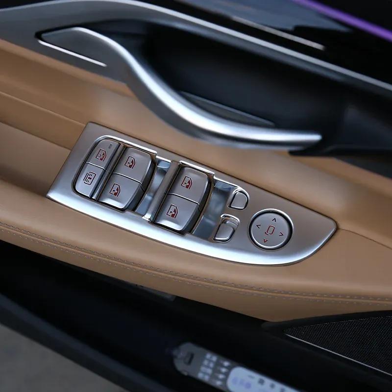 For BMW 7 Series G11 G12 2016- Car ABS Silver Color Window Lift Switch Button Control Panel Frame Cover Accessories Trim