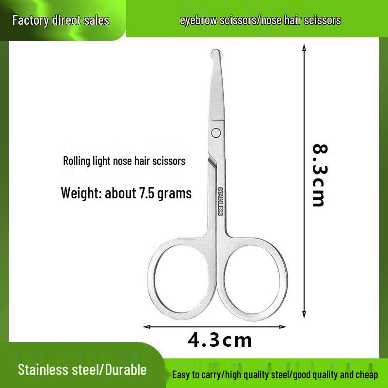 Spot Stainless Steel Eyebrow Scissors - Mirror Finish for Women's Makeup & Men's Beard Grooming