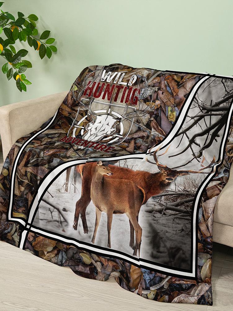 Flannel Blanket Deer Animal Blanket Crystal Fleece Blanket Spring And Autumn