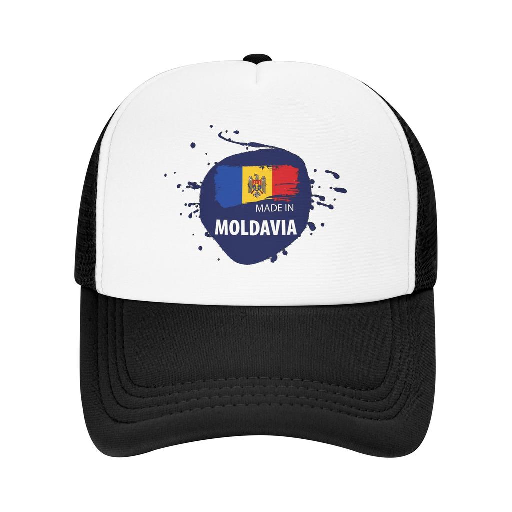 Summer Mesh Sun Hats Ripped Rip Open Moldova Flag Palm Summer Baseball Cap Trucker Hat Female Male Sun Visor Baseball Caps