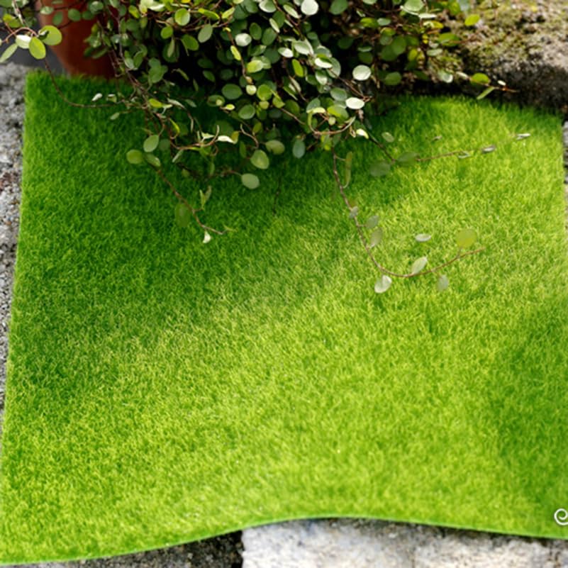 Cabilock 8-Pack Artificial Grass Miniature Decorations: Realistic Grass and Moss-like Decorations for Miniature Houses, Garden Rounds,