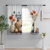 Set Of 2 Retro Vase Print Curtains Suitable Bedroom Living Room Kitchen Decoration Home Window Curtain Polyester Ideal For Area
