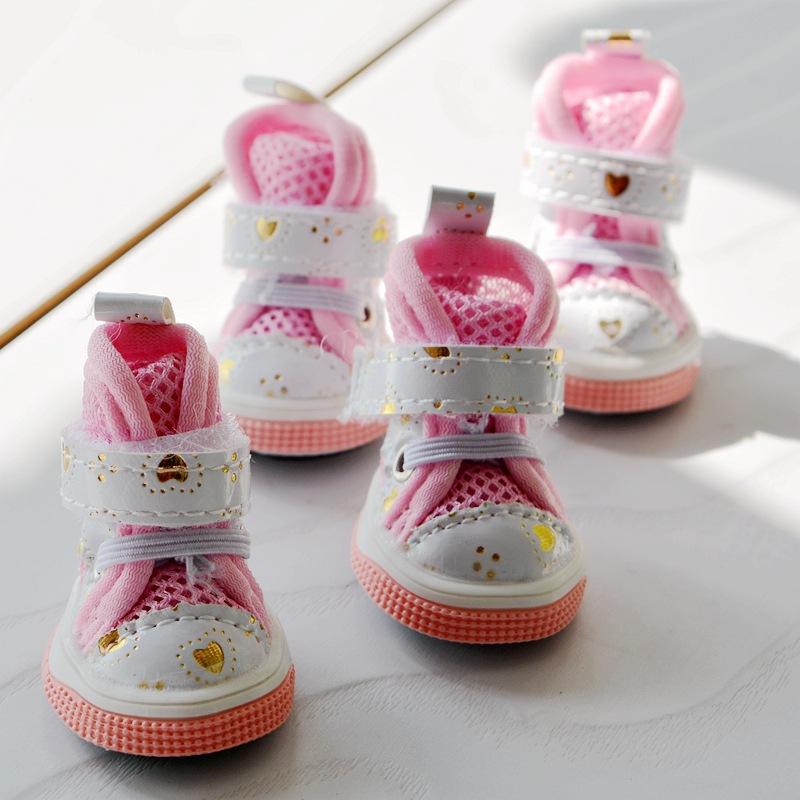 Pet Dog Cat Shoes Dog Shoes Breathable Spring and Summer Cute Mesh Soft-soled Shoes Dog Shoes for Small Dogs
