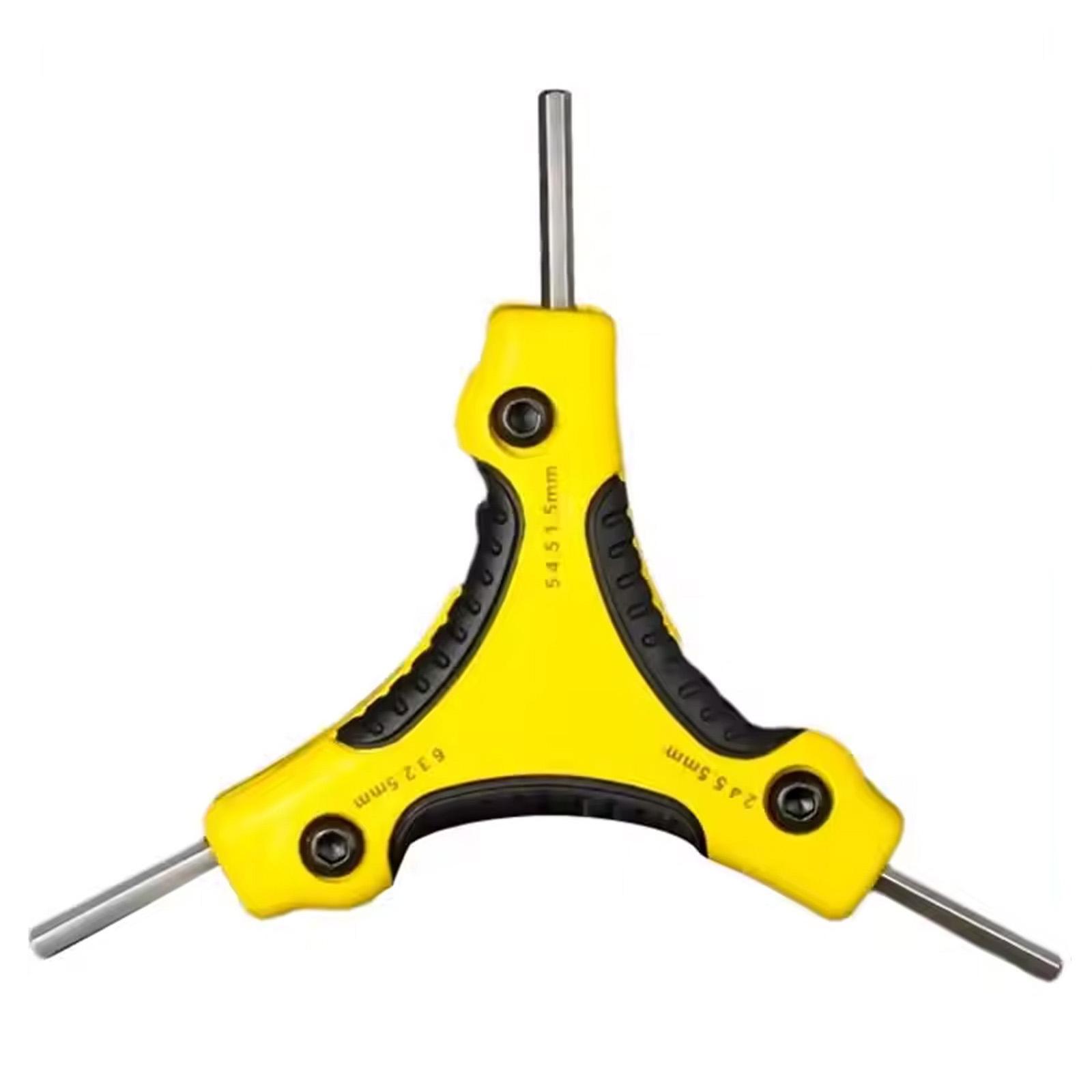 

Foldable Hex Key Set 9PCS Triple Square Bit Wrench Tool Kit for Bike Repair Furniture Assembly and Mechanical Maintenance жовтий