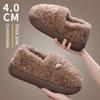 New Winter Slippers for Women Men Indoor Furry Warm Home Shoes Soft EVA Thick Sole Plush Women Couples Cute Platform Slides
