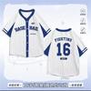 Summer Hong Kong Style Loose Customized Letter 3D Printed Short Sleeve Shirt Men's and Women's Trend Baseball Uniform Crew Neck Couple Trend