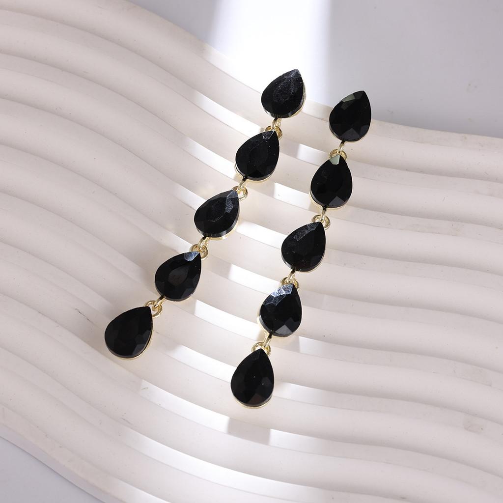 Water Drop Earrings Silver Long Dangle Jewelry For Women Gift