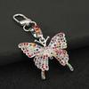 Keychain Pendant Sparkling Rhinestones Butterfly Shape Zinc Alloy Keychain Pendant with Lobster Clasp Backpack Accessory