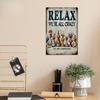 Relax, We're All Crazy" Vintage Metal Tin Sign - Perfect Wall Art for Home, Farmhouse, Office, or Studio Decor | Ideal Gift